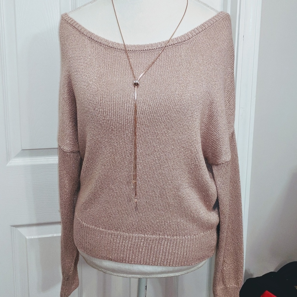 H&M SWEATER, ROSE/PALE MAUVE COLOR